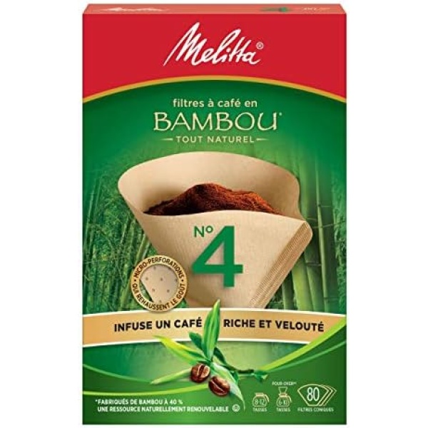 Melitta 625000 Bamboo Super Premium Coffee Filters, Green - 80 Count - Image 2