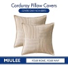 MIULEE Corduroy Pillow Covers with Splicing Set of 2 Super Soft Boho Striped - Image 6