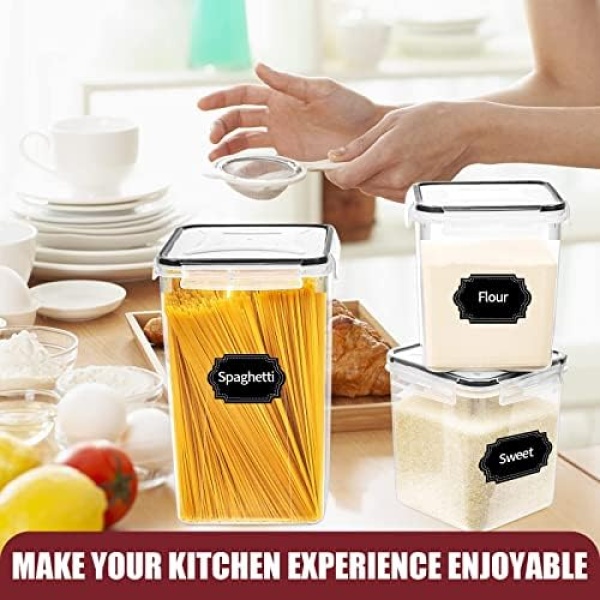 PRAKI Large Airtight Food Storage Containers, 10PCS BPA Free Plastic Cereal - Image 7