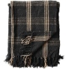 Creative Co-Op Plaid Black & Tan Fringed Woven Cotton Blend Throw - Image 3