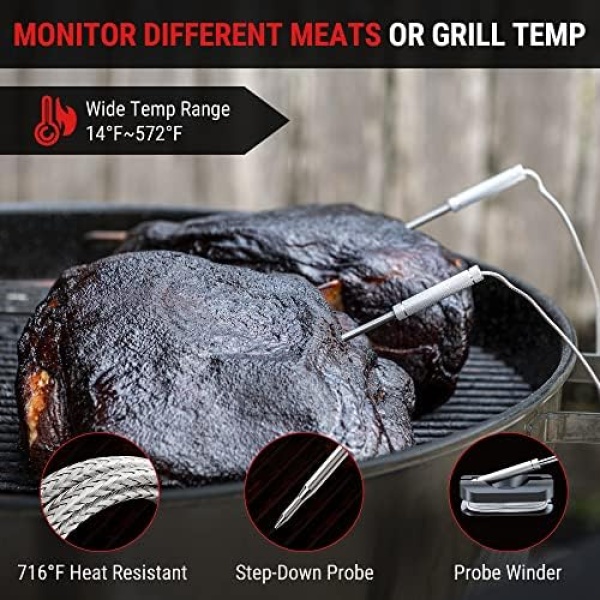 ThermoPro Wireless Meat Thermometer of 650FT, Bluetooth Meat Thermometer - Image 3