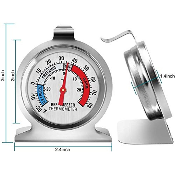 3-Pack Refrigerator Thermometer, Large Dial Freezer Thermometer,Classic Series - Image 6