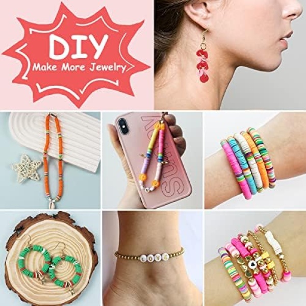 Hbnlai 5300 Clay Beads Bracelet Making Kit, Friendship Bracelet Kits Flat Preppy - Image 2