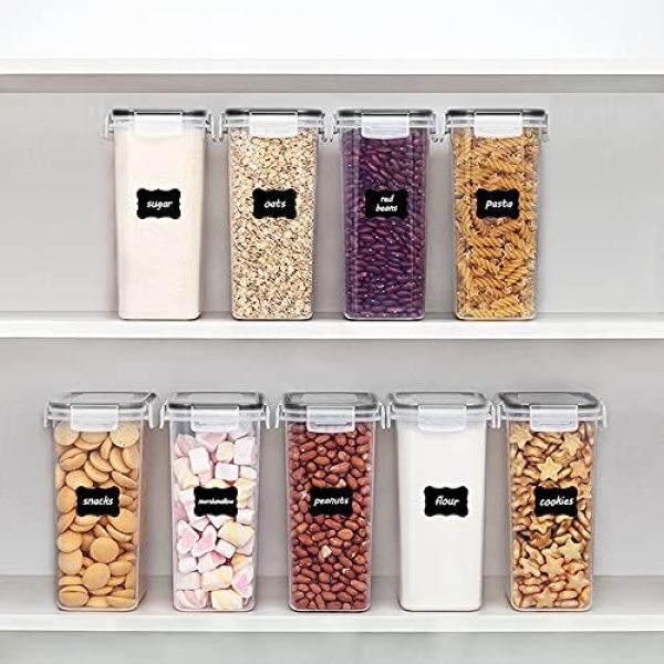Vtopmart Set of 9 Airtight Food Storage Containers with Lids,Plastic Kitchen - Image 3