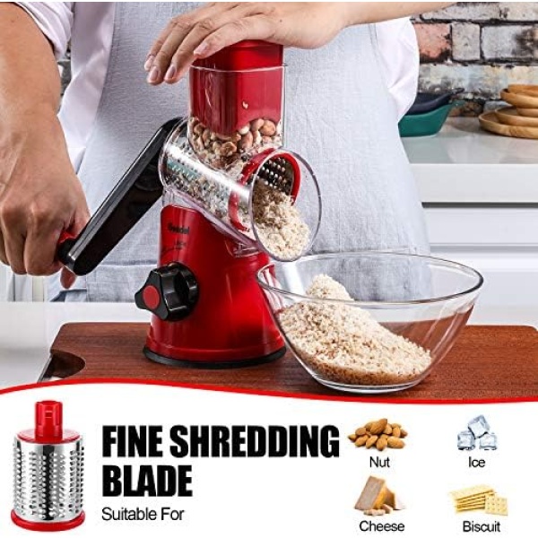 Geedel Kitchen Cheese Grater, Rotary Mandoline Vegetable Slicer - Image 5