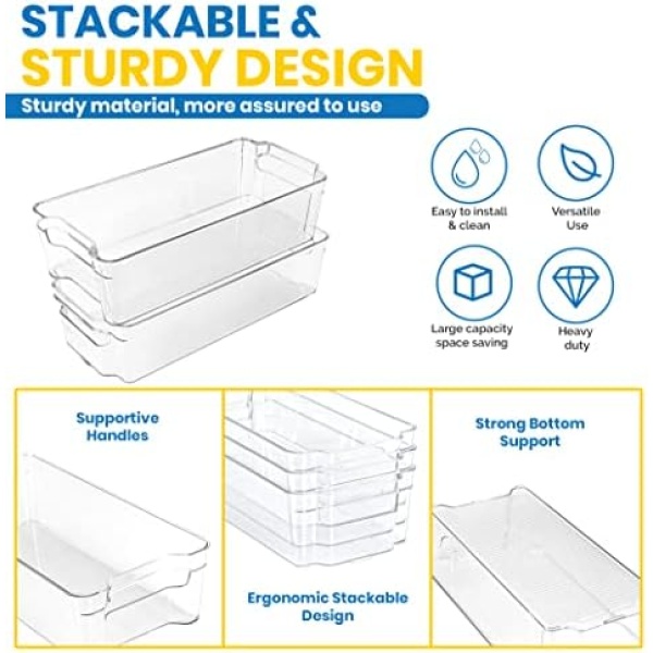 KICHLY 8 Pantry Organizer - Fridge Organizers for Freezer & Refrigerator - Image 2