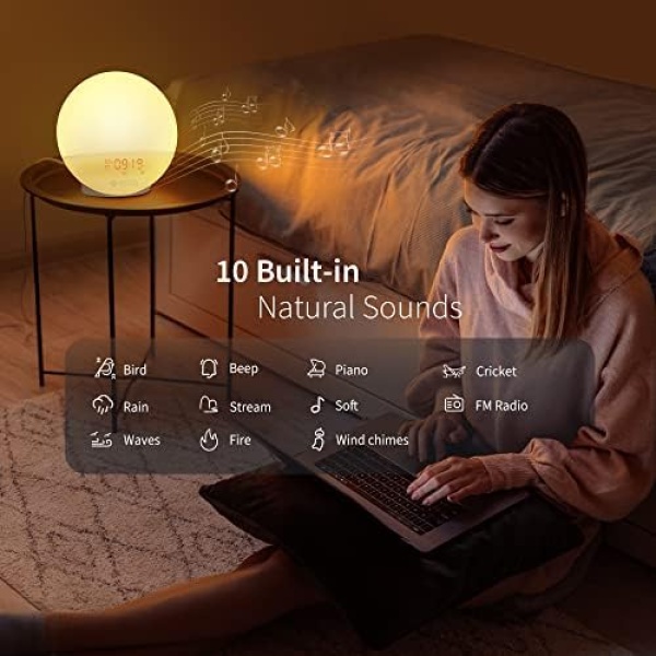ecozy Sunrise Alarm Clock for Heavy Sleepers, Smart Wake Up Light with - Image 5