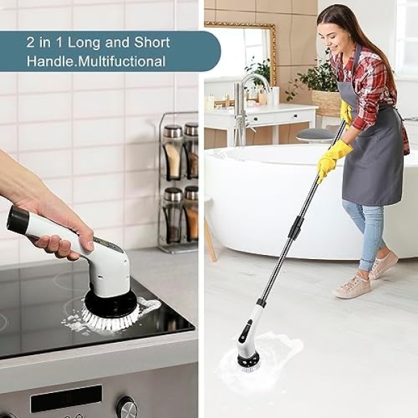 EXFEEKO Electric Spin Scrubber, Cordless Cleaning Brush with 7 Replaceable - Image 4