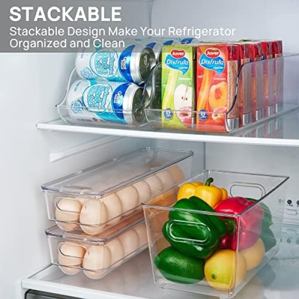 Vtopmart 2 Pack Egg Holder for Fridge, 14 Eggs Stackable Plastic Egg Tray - Image 2