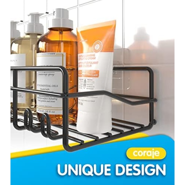 Coraje Shower Caddy, [2-Pack] Large Capacity Shower Shelves, Metal Shower - Image 3