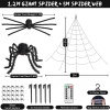 Brighter Spider Webs Halloween Decorations Lights,250 Purple LED Light Up - Image 3
