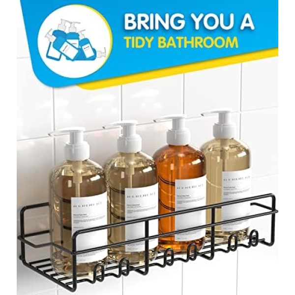 Coraje Shower Caddy, [2-Pack] Large Capacity Shower Shelves, Metal Shower - Image 2