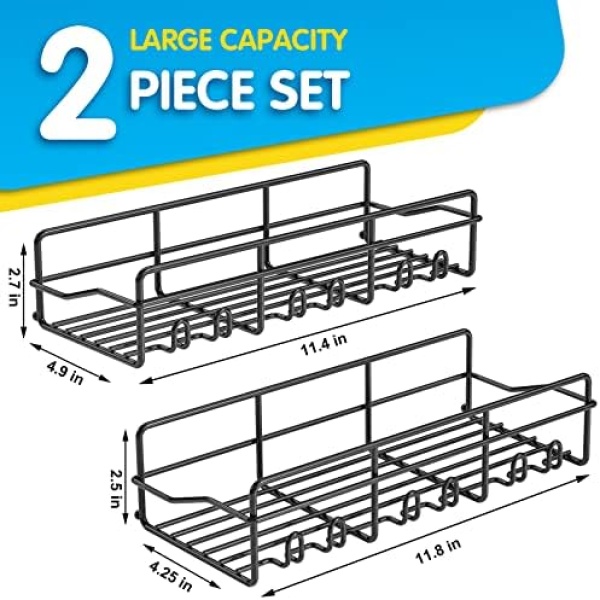 Coraje Shower Caddy, [2-Pack] Large Capacity Shower Shelves, Metal Shower - Image 6