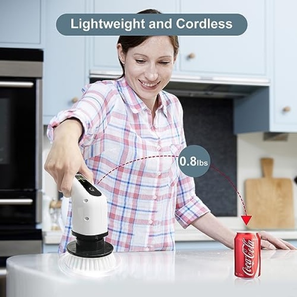 EXFEEKO Electric Spin Scrubber, Cordless Cleaning Brush with 7 Replaceable - Image 7