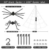 Spider Web Halloween Decoration, 236" Spider Web+ 60" Giant Spider Decorations - Image 4