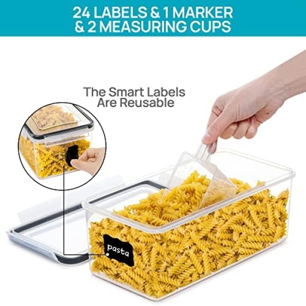 Vtopmart Airtight Food Storage Containers with Lids 4PCS Set 3.2L, Plastic - Image 4