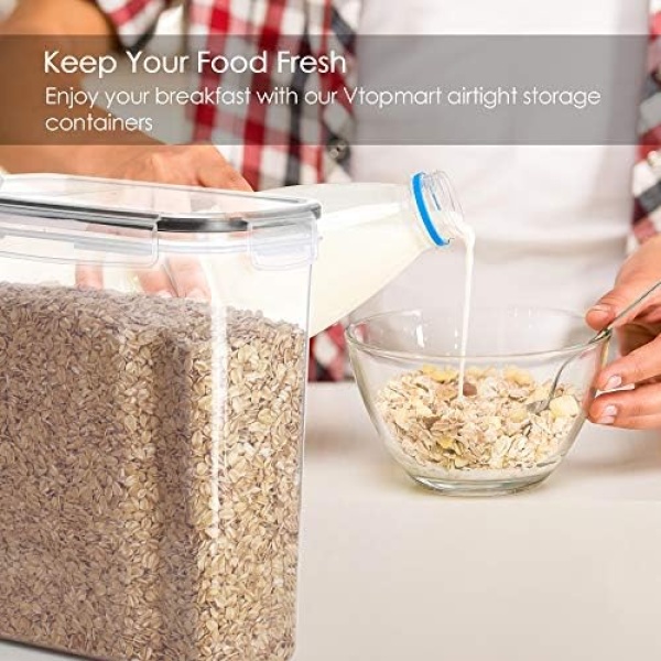 Vtopmart Cereal Storage Container Set, BPA Free Plastic Airtight Food Storage - Image 7