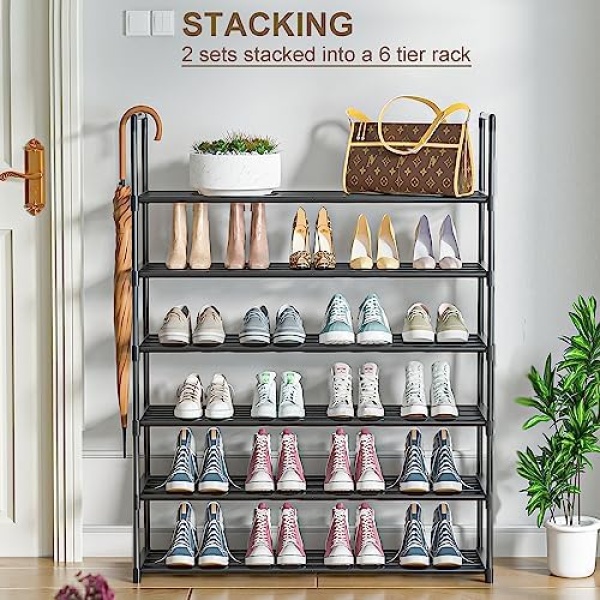 Shoe Rack for Closet Sturdy Shoe Storage Metal Shoe Rack Organizer for Entryway - Image 4