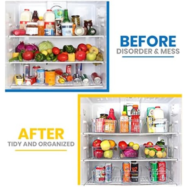 KICHLY 8 Pantry Organizer - Fridge Organizers for Freezer & Refrigerator - Image 4