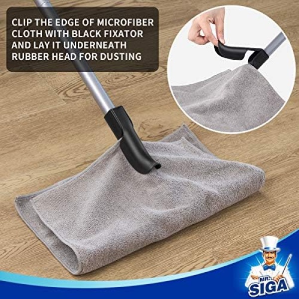 MR.SIGA Pet Hair Removal Rubber Broom with Built in Squeegee, 3 in 1 Floor Brush - Image 5