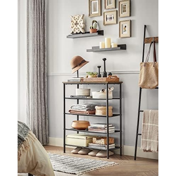 VASAGLE Shoe Rack, 5 Tier Shoe Storage Rack for 15-18 Pairs of Shoes, Narrow - Image 4