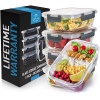 Zulay Kitchen 5 Pack Leak-Proof Glass Food Storage Containers - 36 oz Thick