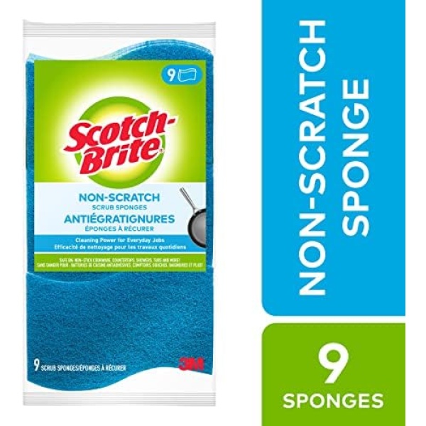 Scotch-Brite Scrub Sponge, 9 Pack, Non Scratch, Multipurpose Sponges for Dishes - Image 2