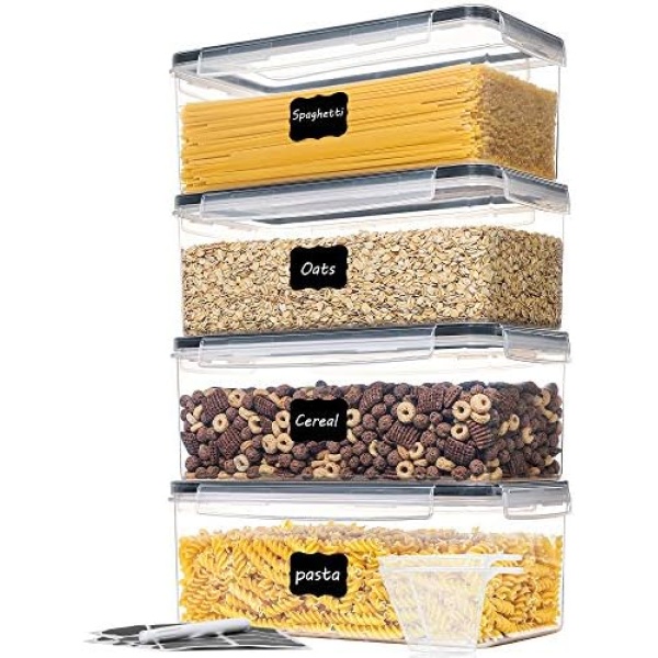 Vtopmart Airtight Food Storage Containers with Lids 4PCS Set 3.2L, Plastic