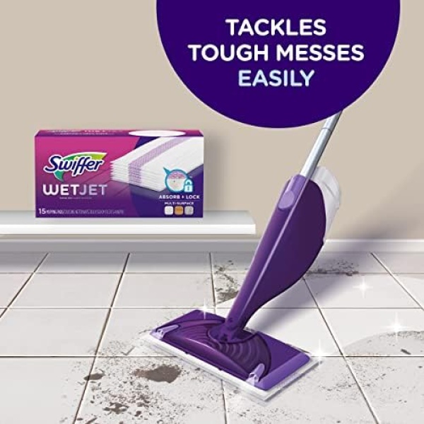 Swiffer WetJet Spray Mop Kit : Includes 1 Floor Mop, 1 Bottle of Floor Cleaner - Image 3