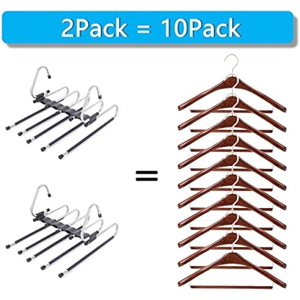 Magic Pants Hangers Space Saving - 2 Pack for Closet Multiple Layers - Image 7
