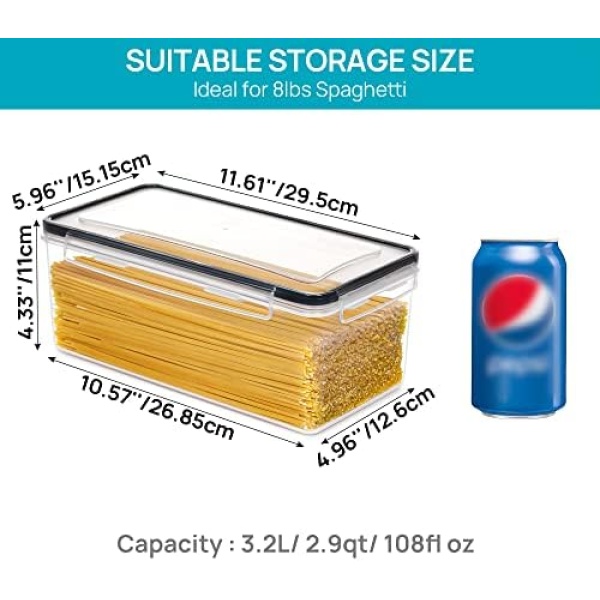 Vtopmart Airtight Food Storage Containers with Lids 4PCS Set 3.2L, Plastic - Image 2