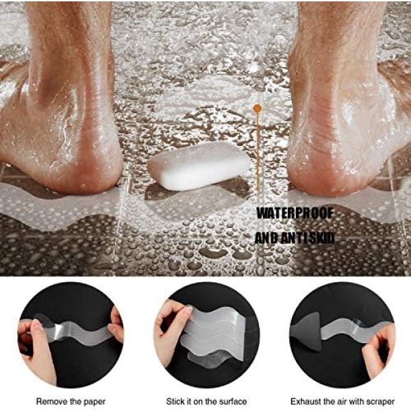 Secopad Patented Anti Slip Shower Stickers 24 PCS Safety Bathtub Strips Adhesive - Image 4