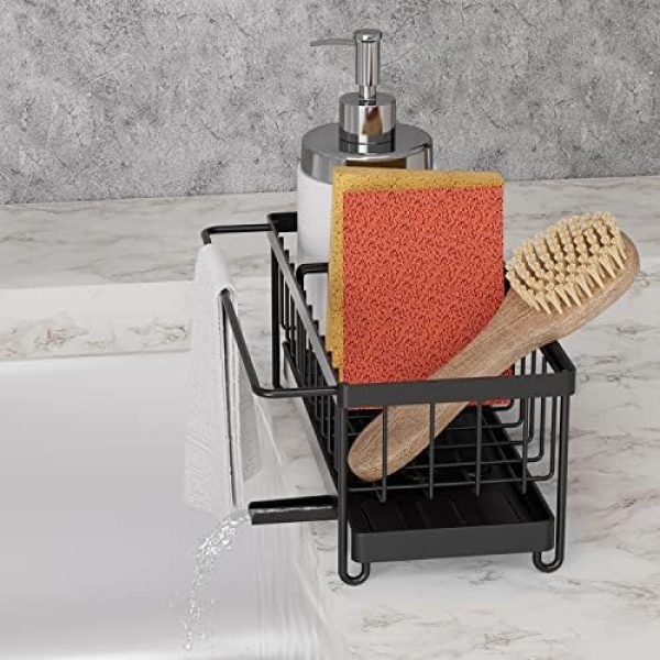 Mlesi Kitchen Sink Caddy Organizer, Sponge Holder for Kitchen Sink - Image 3