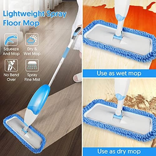 Microfiber Spray Mop for Floor Cleaning, TINA&TONY Hardwood Floor Mop Spray Dry - Image 2