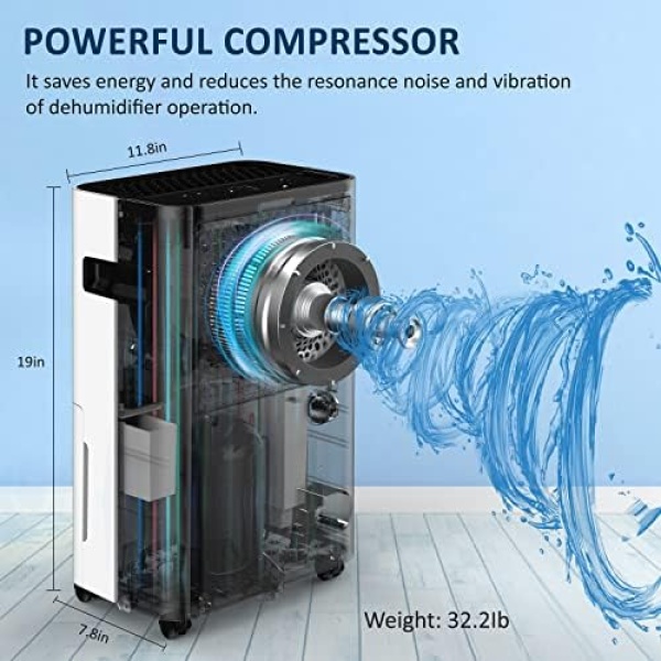Dehumidifier 3500 Sq. Ft 50 Pint BRITSOU Dehumidifiers for Home Basements - Image 8