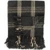 Creative Co-Op Plaid Black & Tan Fringed Woven Cotton Blend Throw - Image 5