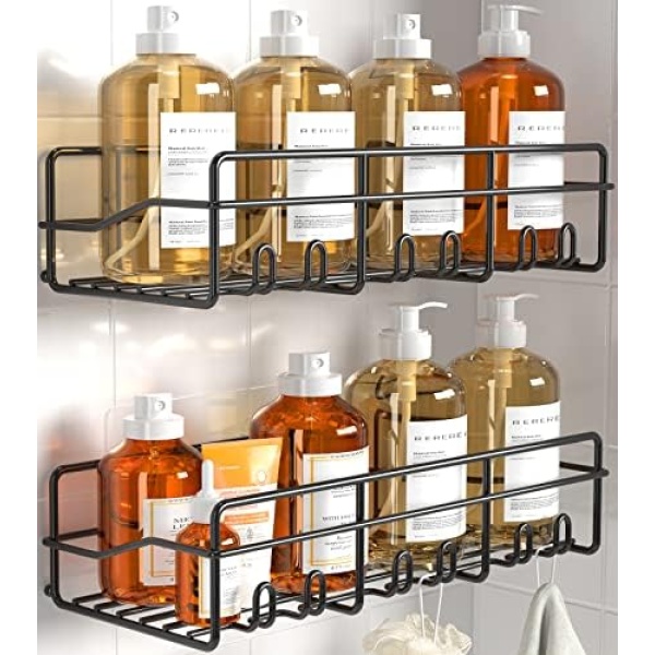 Coraje Shower Caddy, [2-Pack] Large Capacity Shower Shelves, Metal Shower