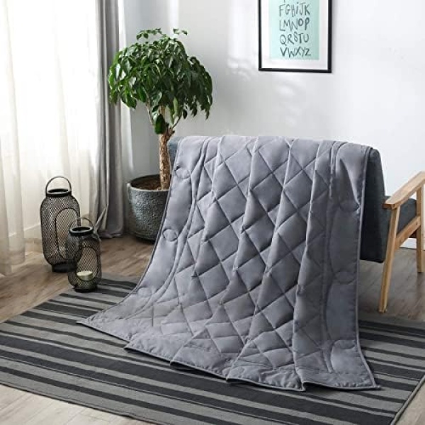 JOLLYVOGUE Weighted Blanket Queen (15lbs, 60''x80''), Cooling Heavy Blanket - Image 4