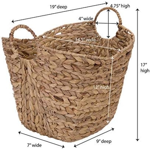 Household Essentials ML-4002 Tall Water Hyacinth Wicker Basket - Image 8