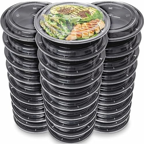 [30 Pack] Meal Prep Containers with Lids | Microwavable Dishwasher & Freezer